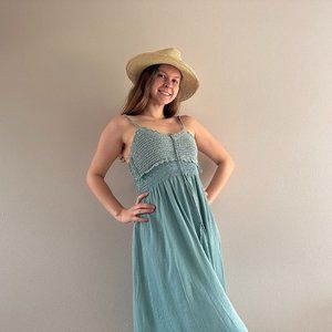 Turquoise Macramé Dress
